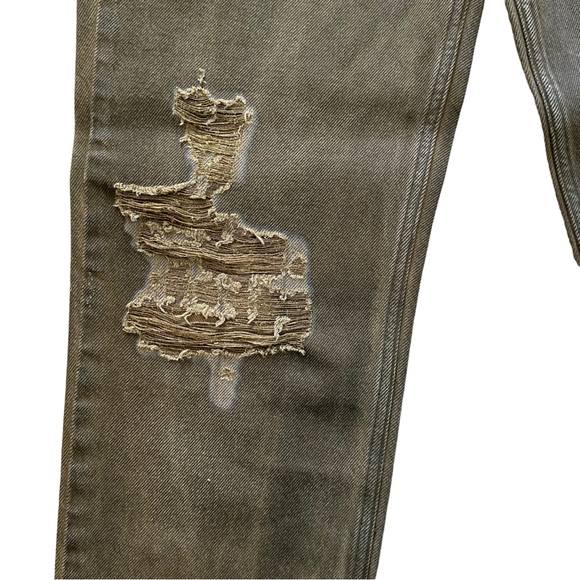 FREE PEOPLE Distressed Straight Leg Denim Jeans Brown Size 28 NWOT - Picture 4 of 10